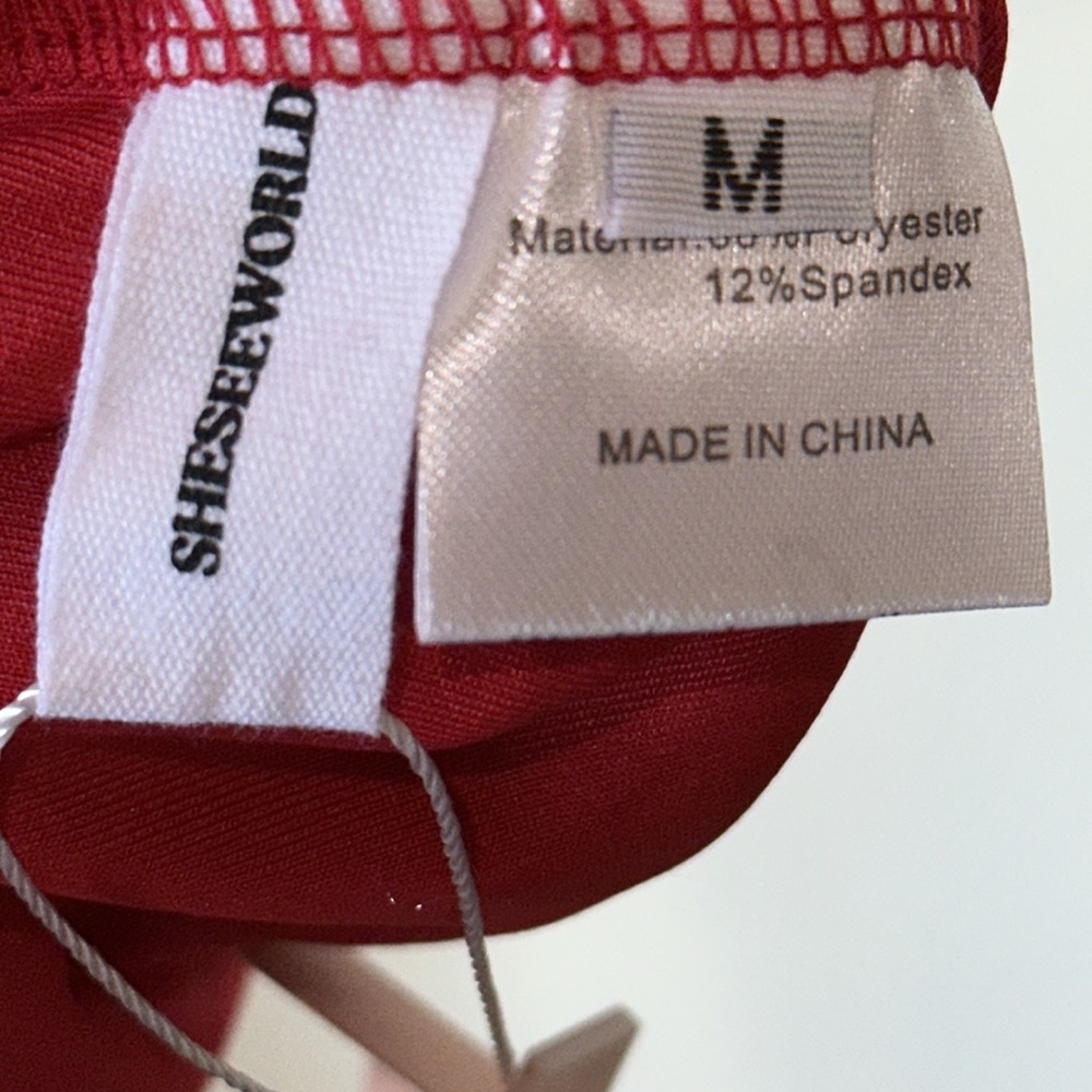 SHESEEWORLD NWT Backless Red Mini Dress with Rushing Size M - Picture 6 of 7